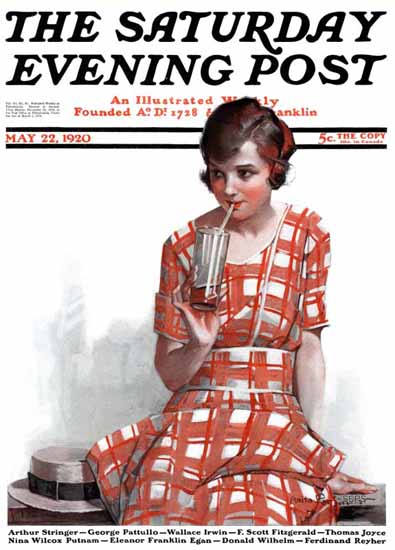 Anita Parkhurst Saturday Evening Post The Sip 1920_05_22 | The Saturday Evening Post Graphic Art Covers 1892-1930