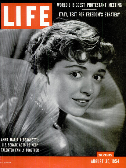 Anna Maria Alberghetti US Senate 30 Aug 1954 Copyright Life Magazine | Life Magazine BW Photo Covers 1936-1970