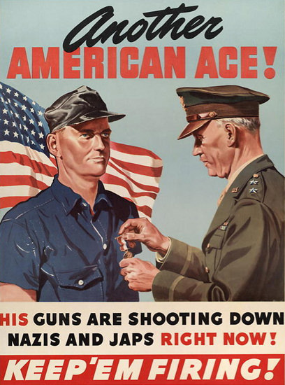 Another American Shooting Down Nazis N Japs | Vintage War Propaganda Posters 1891-1970