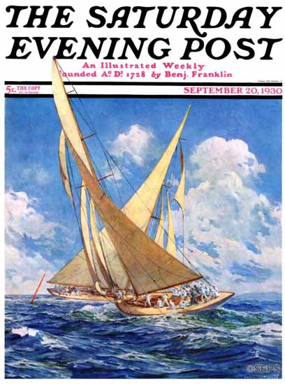 Anton Otto Fischer Cover Artist Saturday Evening Post 1930_09_20 | The Saturday Evening Post Graphic Art Covers 1892-1930