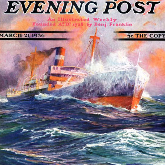 Anton Otto Fischer Saturday Evening Post 1936_03_21 Copyright crop | Best of Vintage Cover Art 1900-1970