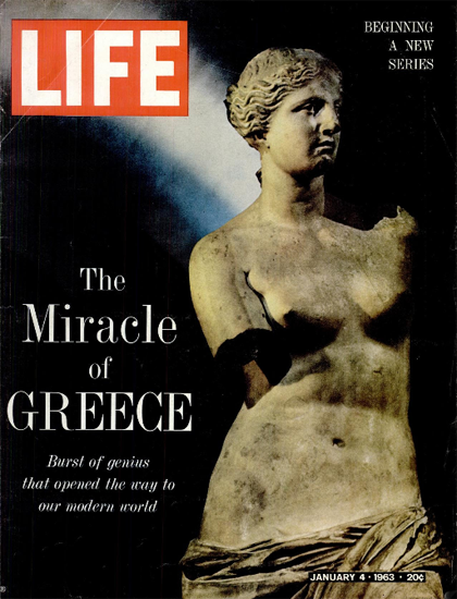 Aphrodite Venus de Milo Statue 4 Jan 1963 Copyright Life Magazine | Life Magazine Color Photo Covers 1937-1970