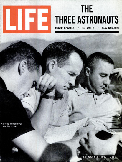 Apollo 1 Chaffee White Grissom 3 Feb 1967 Copyright Life Magazine | Life Magazine BW Photo Covers 1936-1970