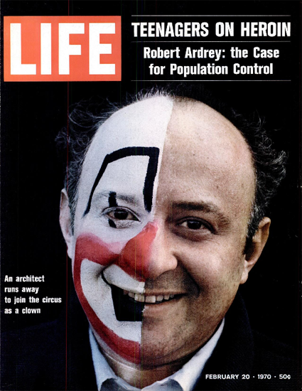 Architect runs away to be a Clown 20 Feb 1970 Copyright Life Magazine | Life Magazine Color Photo Covers 1937-1970