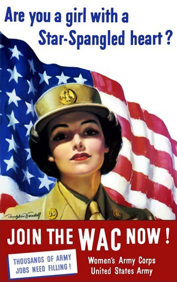 Are You A Girl With A Star-Spangled Heart WAC | Vintage War Propaganda Posters 1891-1970