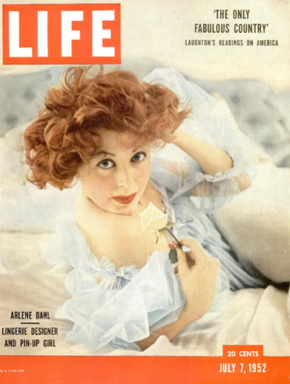 Arlene Dahl Designer and Pin-Up Girl 7 Jul 1952 Copyright Life Magazine | Life Magazine Color Photo Covers 1937-1970