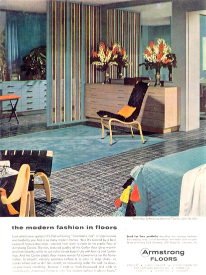 Armstrong Modern Fashion In Floors 1955 | Vintage Ad and Cover Art 1891-1970