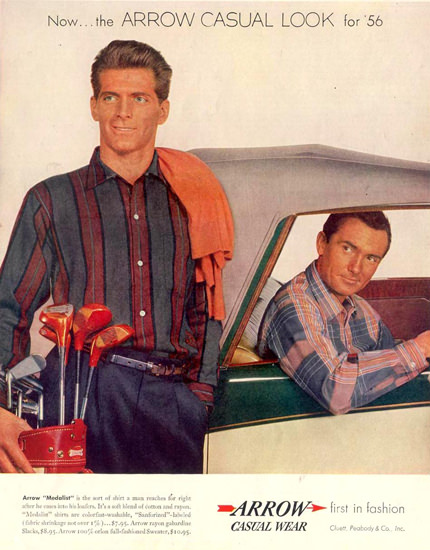 Arrow Casual Wear For Men 1955 | Sex Appeal Vintage Ads and Covers 1891-1970