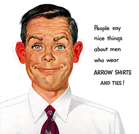 Arrow Shirts And Ties Say Nice Things 1950 | Sex Appeal Vintage Ads and Covers 1891-1970