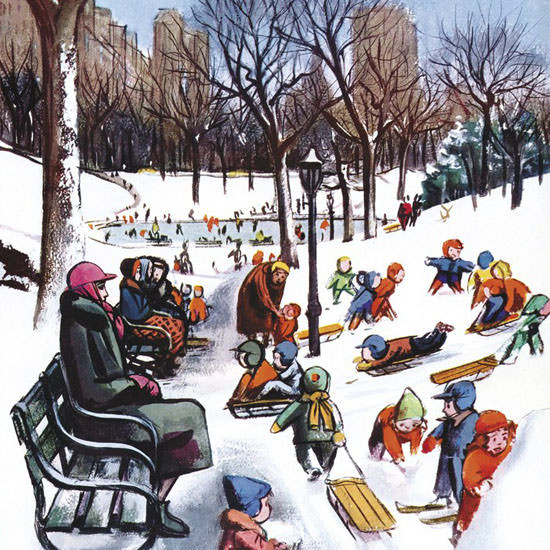 Arthur Getz The New Yorker 1955_02_26 Copyright crop | Best of 1950s Ad and Cover Art