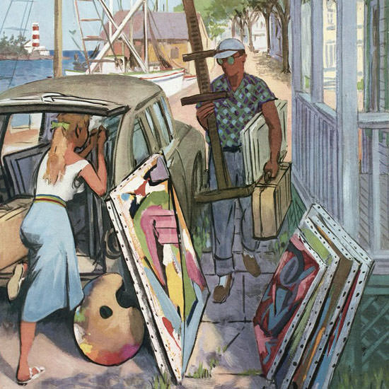 Arthur Getz The New Yorker 1958_08_30 Copyright crop | Best of 1950s Ad and Cover Art