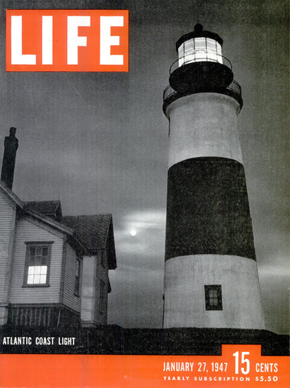 Atlantic Coast Light 27 Jan 1947 Copyright Life Magazine | Life Magazine BW Photo Covers 1936-1970