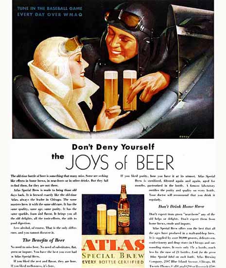 Atlas Beer Joys of Beer 1930s George Petty Sex Appeal | Sex Appeal Vintage Ads and Covers 1891-1970