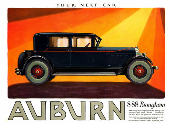 Auburn 8-88 Brougham Automobile Your Next Car | Vintage Cars 1891-1970