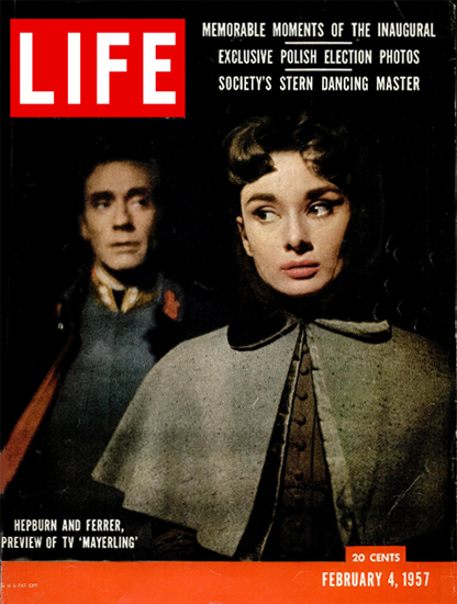 Audrey Hepburn Husband Mel Ferrer 4 Feb 1957 Copyright Life Magazine | Life Magazine Color Photo Covers 1937-1970