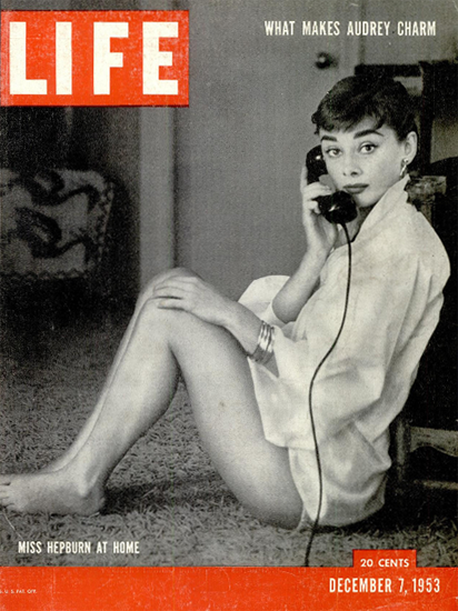 Audrey Hepburn at Home 7 Dec 1953 Copyright Life Magazine | Life Magazine BW Photo Covers 1936-1970