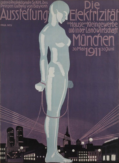 Ausstellung Die Elektrizitaet München 1911 | Sex Appeal Vintage Ads and Covers 1891-1970