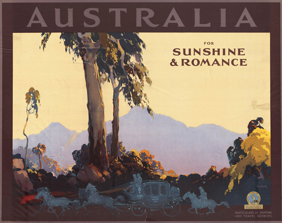 Australia For Sunshine Romance 1936 | Vintage Travel Posters 1891-1970