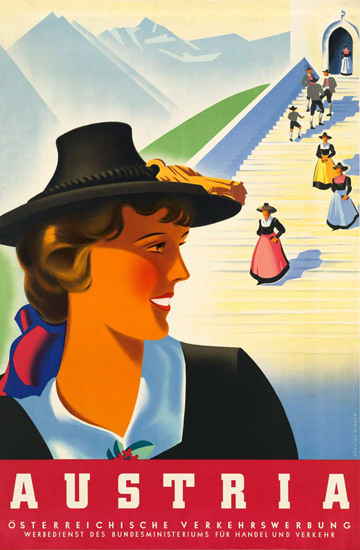 Austria 1930s Traditional Costumes | Vintage Travel Posters 1891-1970