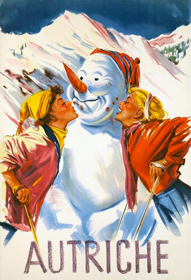 Autriche 1950 Snowman Austria | Sex Appeal Vintage Ads and Covers 1891-1970