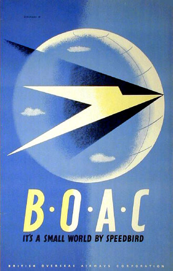 BOAC Its A Small World By Speed Bird Overseas | Vintage Travel Posters 1891-1970