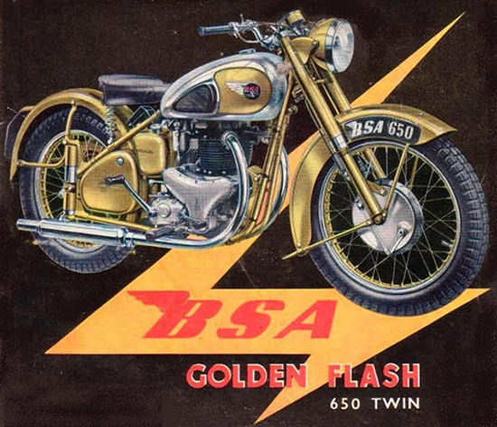 BSA Golden Flash 650 Twin Model 1950 | Vintage Travel Posters 1891-1970