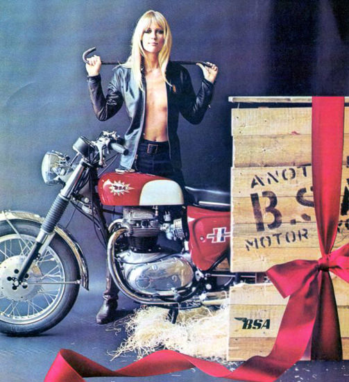 BSA Motorcycle 1967 BSA Pin-Up Girl Blonde | Sex Appeal Vintage Ads and Covers 1891-1970