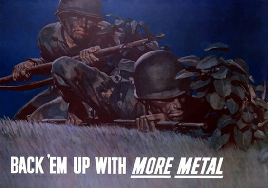 Back Em Up With More Metal Night Sneak | Vintage War Propaganda Posters 1891-1970