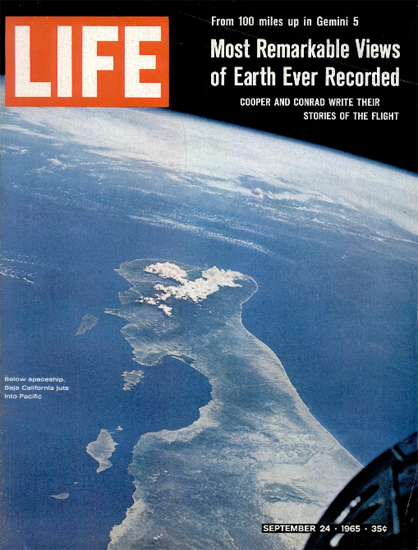 Baja California from Gemini 5 24 Sep 1965 Copyright Life Magazine | Life Magazine Color Photo Covers 1937-1970