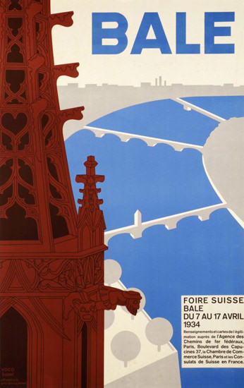 Bale Foire Suisse Switzerland 1934 Basel Fair | Vintage Travel Posters 1891-1970