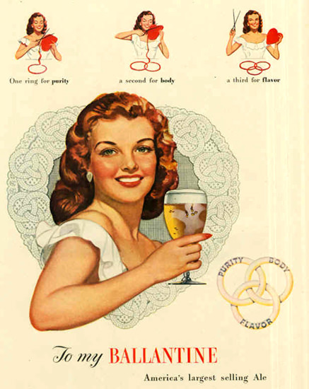 Ballantine Ale Girl 1948 | Sex Appeal Vintage Ads and Covers 1891-1970