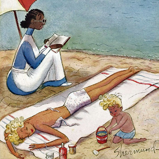 Barbara Shermund The New Yorker 1944_08_05 Copyright crop | Best of 1940s Ad and Cover Art