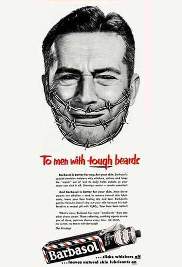 Barbasol Ad To Men with Tough Beards | Vintage Ad and Cover Art 1891-1970