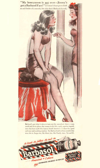 Barbasol Jimmys Honeymoon 1946 | Sex Appeal Vintage Ads and Covers 1891-1970