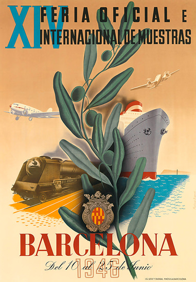 Barcelona 1946 Feria Oficial E Int De Muestras | Vintage Travel Posters 1891-1970