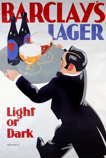 Barclays LagerBeer Light Or Dark Tom Purvis | Vintage Ad and Cover Art 1891-1970