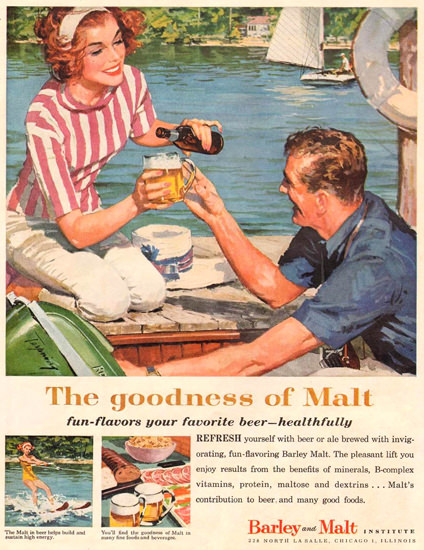 Barley And Malt Institute Beer 1959 Riverside | Vintage Ad and Cover Art 1891-1970