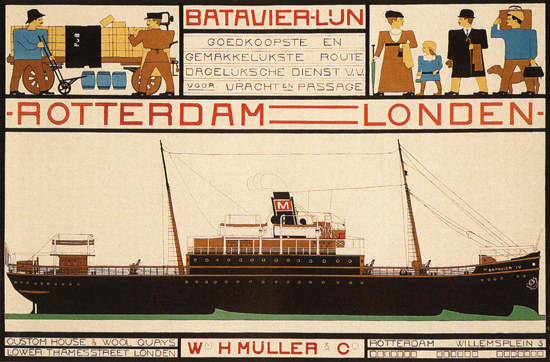 Batavier-Lun Rotterdam London Steamer | Vintage Travel Posters 1891-1970