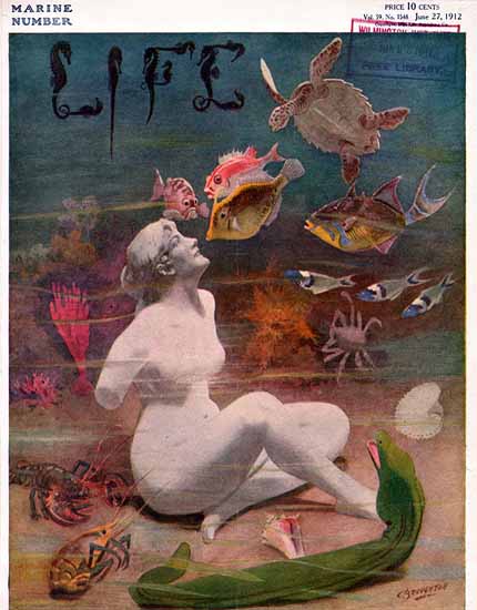 Beauty of the Sea Life Humor Magazine 1912-06-27 Copyright | Life Magazine Graphic Art Covers 1891-1936