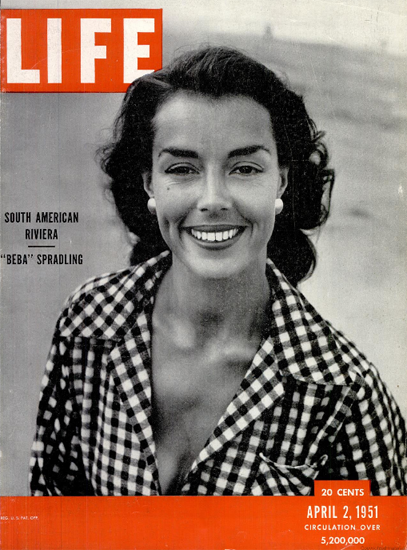 Beba Spradling 2 Apr 1951 Copyright Life Magazine | Life Magazine BW Photo Covers 1936-1970