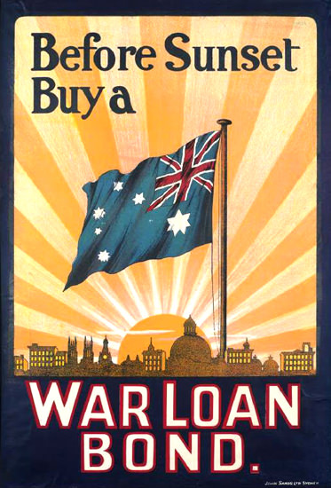 Before Sunset Buy A War Loan Bond | Vintage War Propaganda Posters 1891-1970