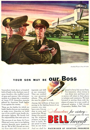 Bell Aircraft Our Boss 1942 | Vintage War Propaganda Posters 1891-1970