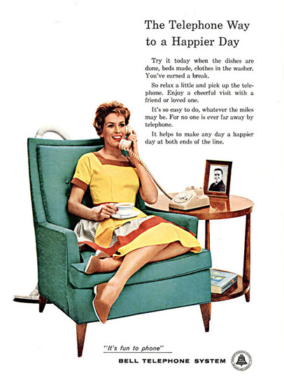 Bell Telephone System Telephone Happier Day | Sex Appeal Vintage Ads and Covers 1891-1970