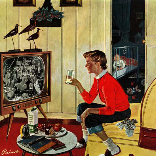 Ben Kimberly Prins Saturday Evening Post 1958_01_04 Copyright crop | Best of 1950s Ad and Cover Art