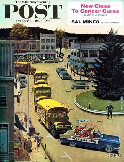 Ben Kimberly Prins Saturday Evening Post Glenville High 1959_10_31 | The Saturday Evening Post Graphic Art Covers 1931-1969