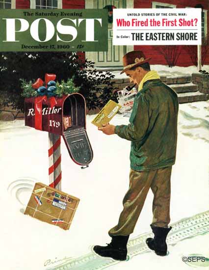 Ben Kimberly Prins Saturday Evening Post Merry Christmas IRS 1960_12_17 | The Saturday Evening Post Graphic Art Covers 1931-1969