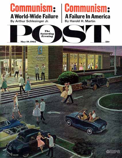 Ben Kimberly Prins Saturday Evening Post Prom Dates Parking 1962_05_19 | The Saturday Evening Post Graphic Art Covers 1931-1969