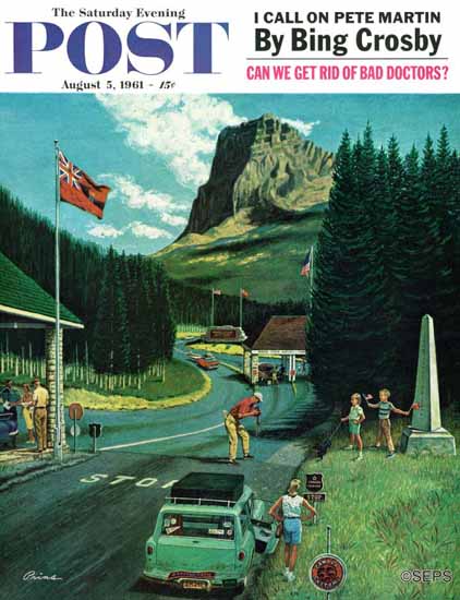 Ben Kimberly Prins Saturday Evening Post Waterton-Glacier 1961_08_05 | The Saturday Evening Post Graphic Art Covers 1931-1969