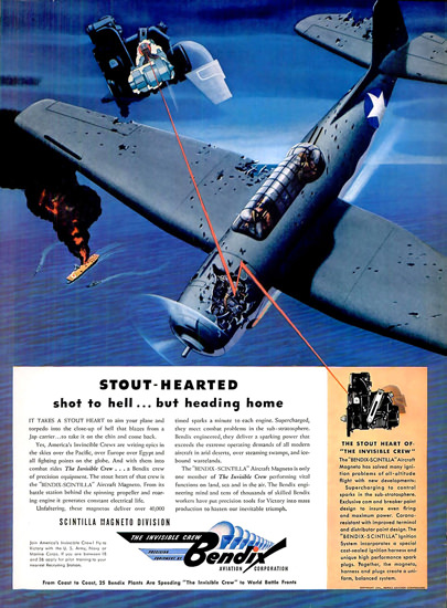 Bendix Stout-Hearted Shot To Hell Heading Home | Vintage War Propaganda Posters 1891-1970