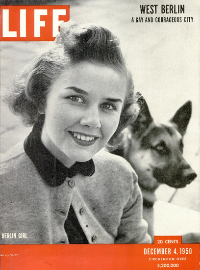 Berlin Girl German Shepherd 4 Dec 1950 Copyright Life Magazine | Life Magazine BW Photo Covers 1936-1970